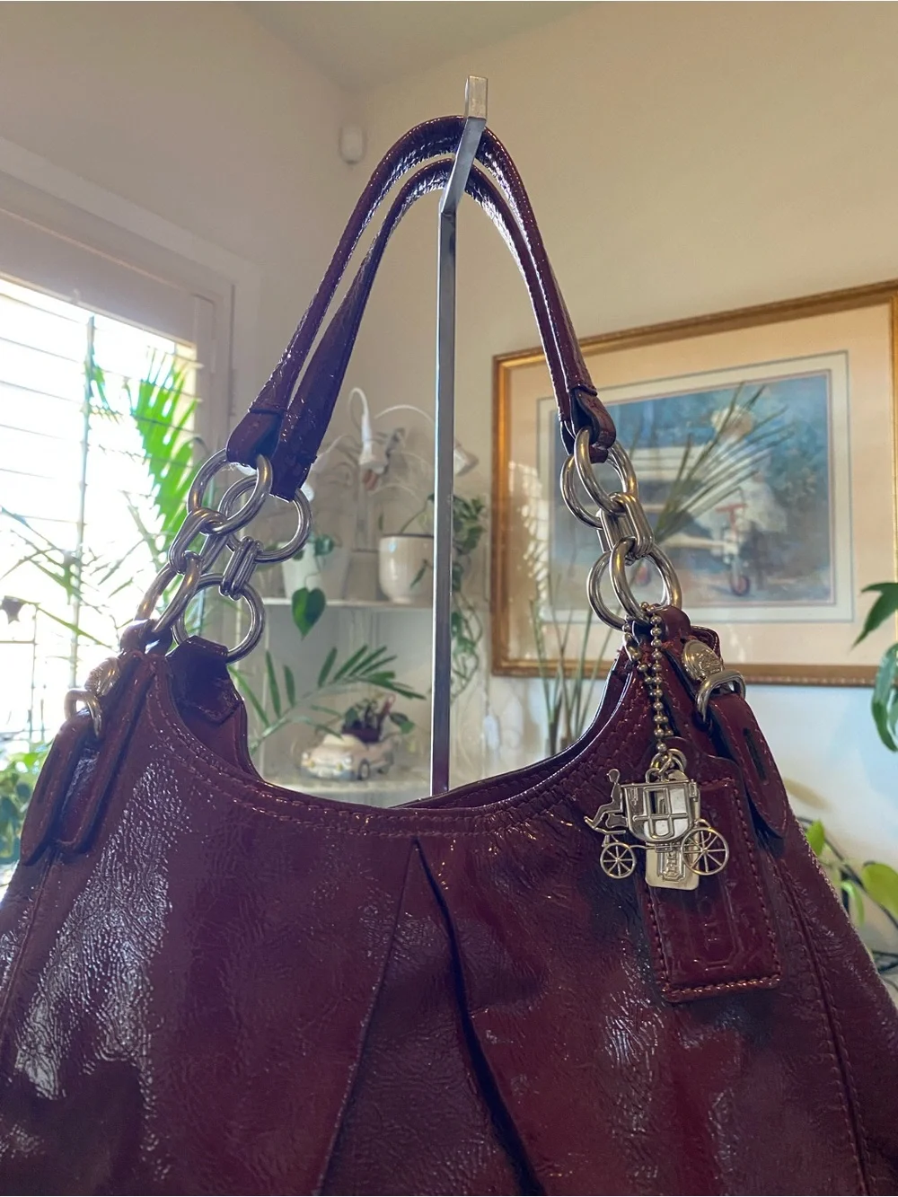 COACH BURGUNDY PATENT LEATHER MADISON